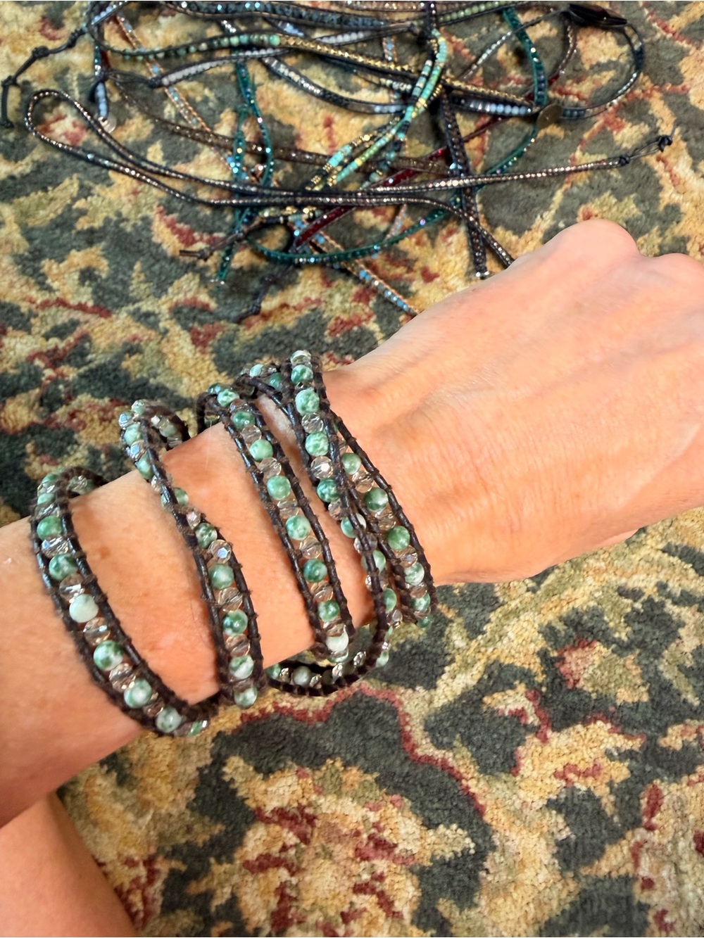 Beaded Multi-Color Wrap Bracelet - Victoria Emerson lot of 8 - Picture 4 of 5